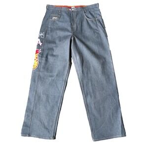 Jeff Hamilton Nascar Petty Men's 40 X‎ 35" Gray Jeans Hot Wheels Baggy Wide Read